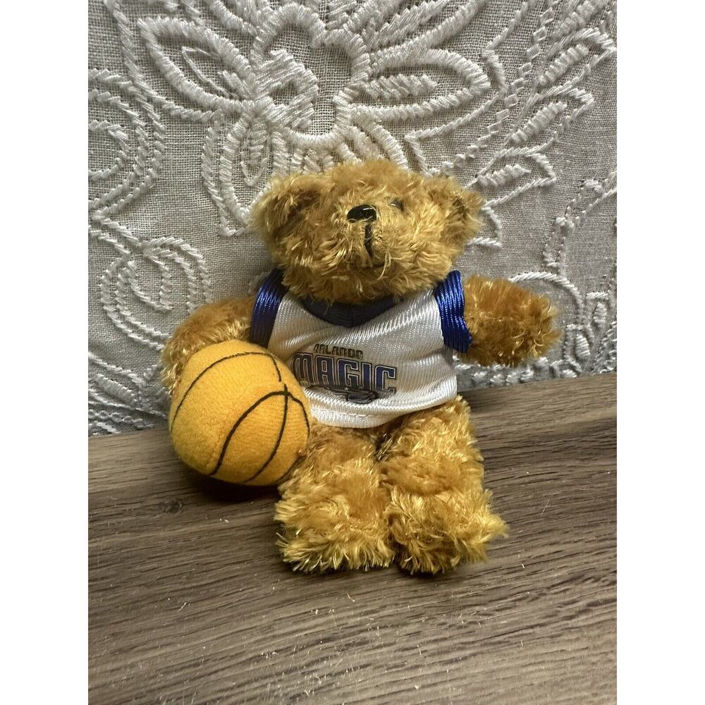 Orlando Magic Plush Teddy Bear Jersey With Basketball SMALL 5” Stuffed